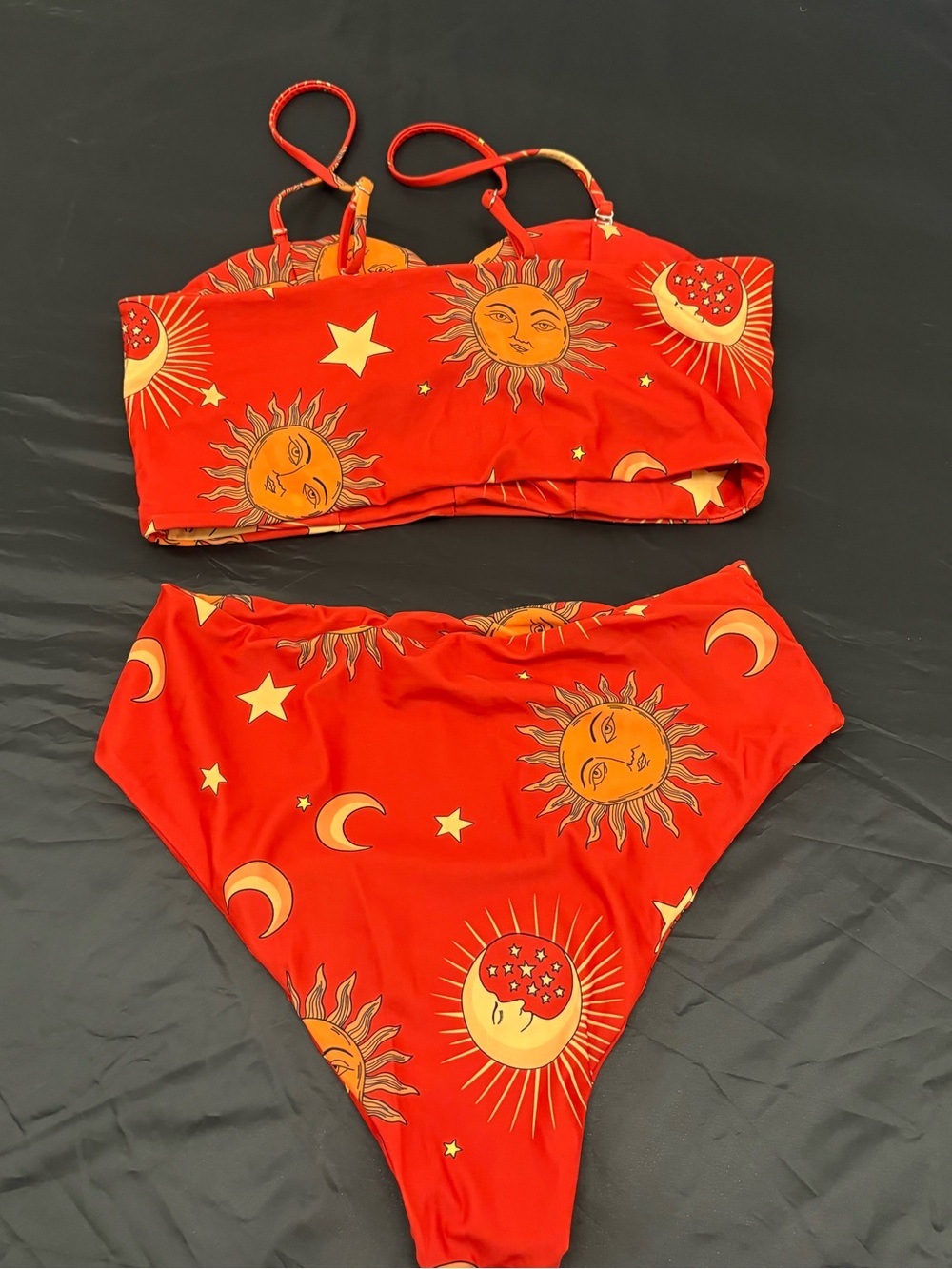 Zaful Sun & Moon Printed Bikini Set